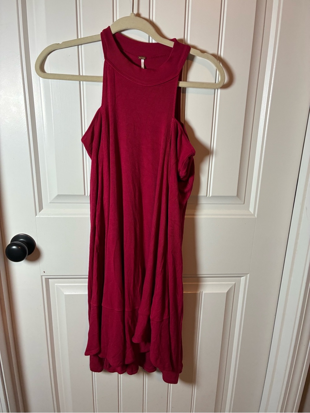 Free People Raspberry High Neck Mini Dress Long Sleeve